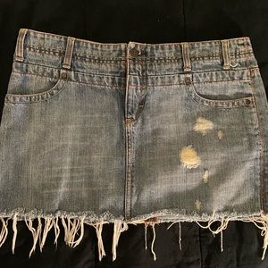 Blue jean mini skirt